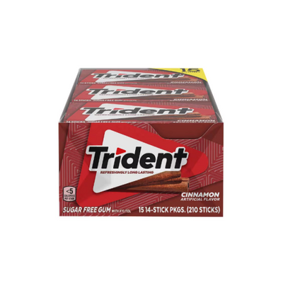 Trident Sugar Free Gum, Cinnamon, 14 Pieces, 15 ct