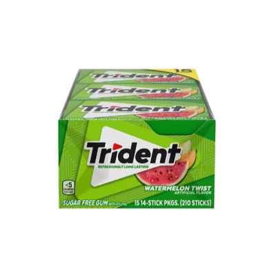 Trident Sugar Free Gum, Watermelon Twist, 14 Pieces, 15 ct