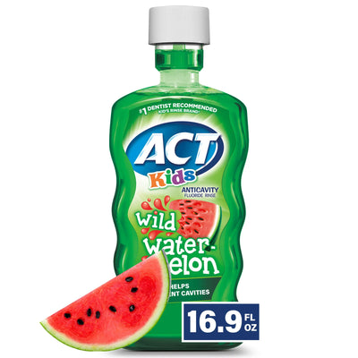 ACT Kids Anticavity Fluoride Rinse Wild Watermelon, 16.9 fl. oz.