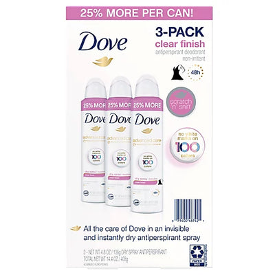 Dove Women's Invisible Dry Spray Antiperspirant Deodorant, 4.8oz 3pk
