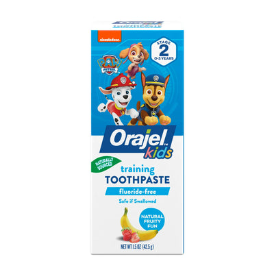 Orajel Kids Paw Patrol Fluoride-Free Training Toothpaste Natural Fruity Fun Flavor, 1.5oz