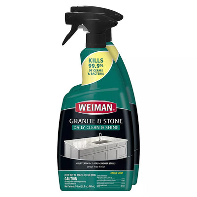 Weiman Granite and Stone Daily Cleaning and Shine Disinfectant, 946ml 2pk 4lb 1.8kg