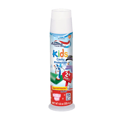 Aquafresh Kids Cavity Protection Fluoride Toothpaste Pump Bubble Mint, 4.6 Oz