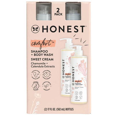 The Honest Company Comfort Sweet Cream Shampoo & Body Wash, 17 fl. oz 2pk