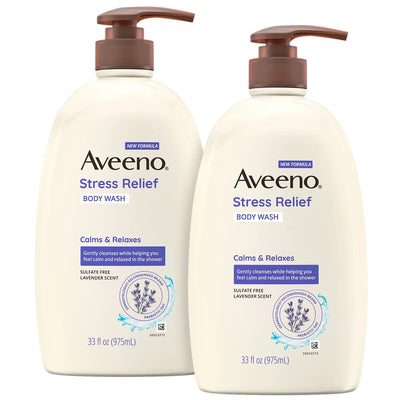 Aveeno Stress Relief Body Wash with Lavender & Chamomile, 33 fl. oz. 2 pk.