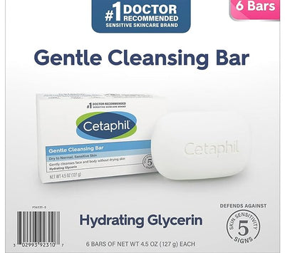 Cetaphil Gentle Cleansing Bar, 4.5oz 127g 6 pk