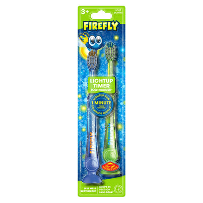 Firefly Light Up Timer Toothbrush 2 Count (Colors May Vary)
