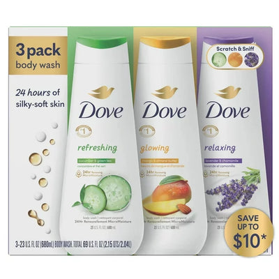 Dove Refresh, Glow & Relax Body Wash Collection, 23 fl. oz. 3pk