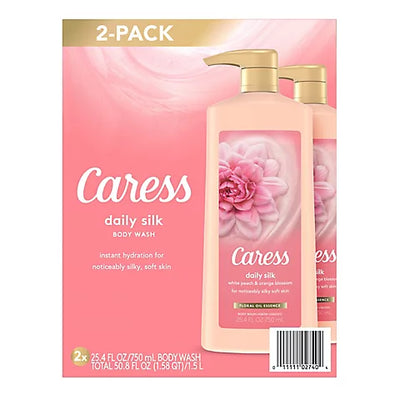 Caress Daily Silk Hydrating Body Wash, Floral Oil Essence, 25.4 fl. oz. 2 pk.