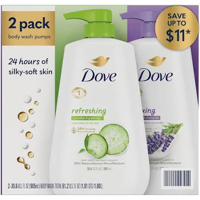 Dove Refresh & Relax Body Wash, 30.6 fl. oz. 2pk