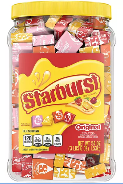 Starburst Original Candy Bulk Jar, 3lbs 1.53kg
