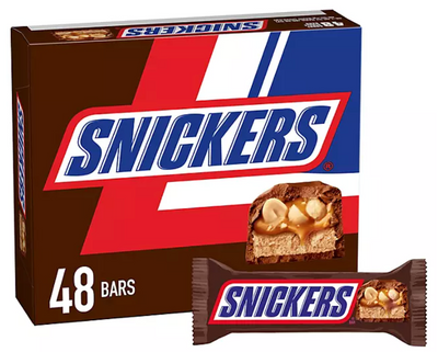 Snickers Chocolate Candy Bars Bulk Pack, 5.58lb 2.53kg