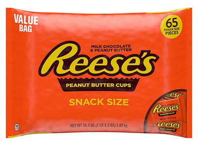 REESE'S Milk Chocolate Peanut Butter Snack Size Cups, 2.27lb 1.03kg