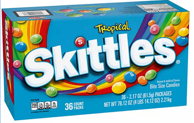 Skittles Tropical Fruity Candy Bulk Pack, 4.88lb 2.21kg