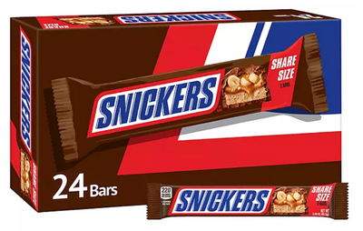 Snickers Chocolate Candy Bars, 4.93lb 2.24kg