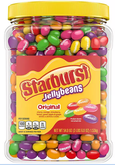 Starburst Original Jelly Beans Chewy Candy Resealable Jar, 3.38lb 1.53kg