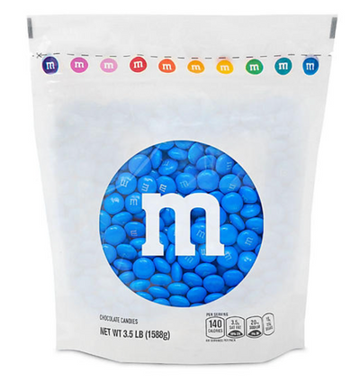 M&M’S Milk Chocolate Blue Bulk Candy, 3.5lb 1.59kg