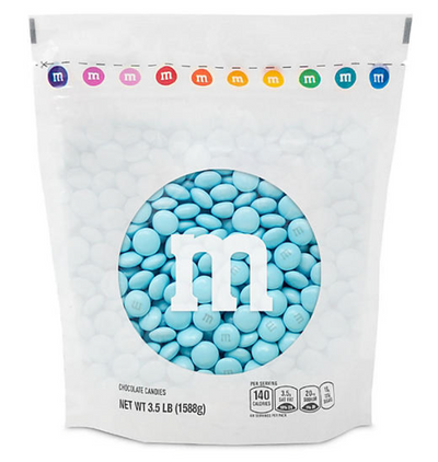 M&M’S Milk Chocolate Light Blue Bulk Candy, 3.5lb 1.59kg