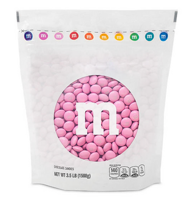 M&M’S Milk Chocolate Pink Bulk Candy, 3.5lb 1.59kg