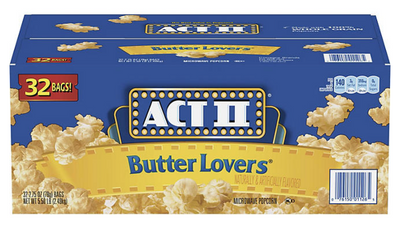 ACT II Butter Lovers Microwave Popcorn, 80g 32 pk.