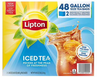 Lipton Iced Tea, Gallon Size Tea Bags, 48ct
