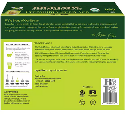 Bigelow Premium Organic Green Tea, 160 ct.