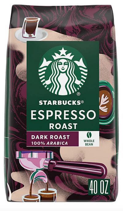 Starbucks Whole Bean Coffee Espresso Roast Dark, 2.5lb 1133g