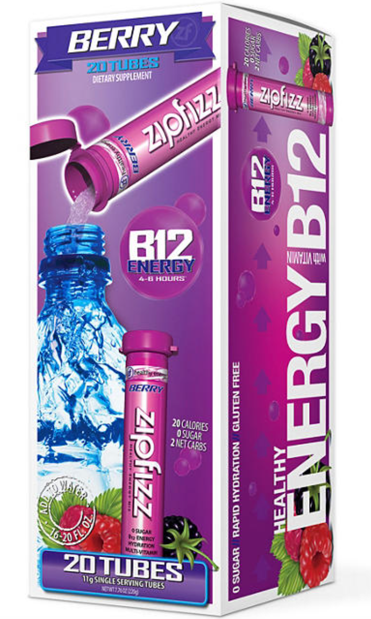 Zipfizz Energy Drink Mix Berry, 20ct
