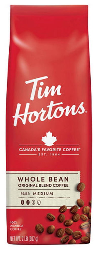 Tim Hortons Whole Bean Coffee Medium Roast, 2lb 907g