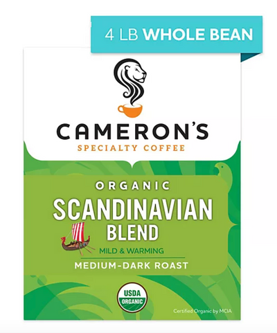 Cameron's Coffee Organic Whole Bean Coffee Scandinavian Blend, 4lb 1814g