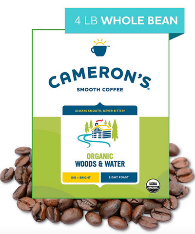 Cameron's Organic Whole Bean Light Roast Coffee Woods & Water, 4lb 1814g