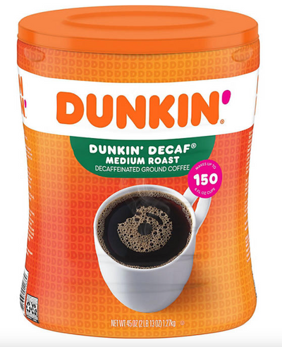 Dunkin' Donuts Decaffeinated Ground Coffee Medium Roast, 2.8lb 1275g