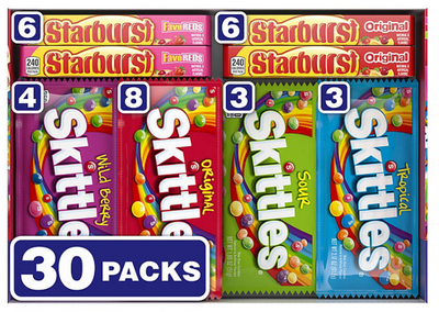 Starburst and Skittles Variety Box, 4.31lb 1.95kg