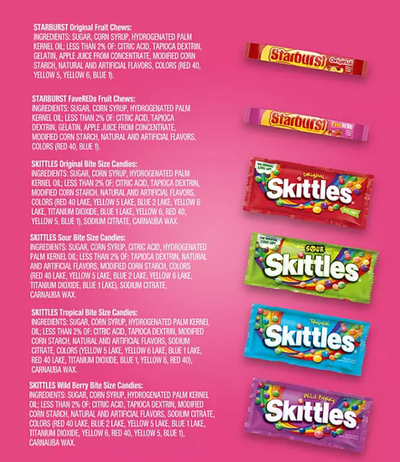 Starburst and Skittles Variety Box, 4.31lb 1.95kg