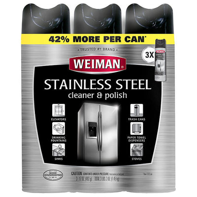 Weiman Stainless Steel Cleaner & Polish, 3.19lb 1.45kg