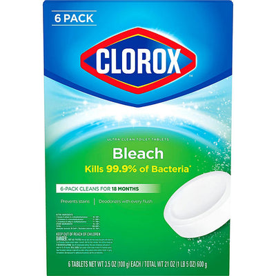Clorox Ultra Clean Toilet Bowl Cleaner Tablets with Bleach 6 tablets, 600g