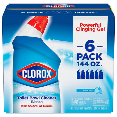 Clorox Toilet Bowl Cleaner with Bleach Rain Clean, 6 pk 1.5lb 680g