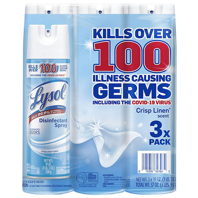 Lysol Disinfectant Spray Crisp Linen Scent, 1.1 lb 538g