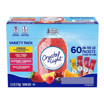 Crystal Light Sugar-Free Powdered Drink Singles Mix Variety Pack, 60 ct.