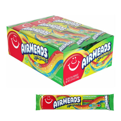 Airheads Xtrmes Belts sweetly Sour Candy, 2.25lb 1.02kg 18ct.